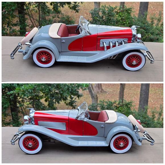 Model Car 1935 Duesenberg SSJ Danbury Mint Collectible Red Gray Roadster - Picture 2 of 8